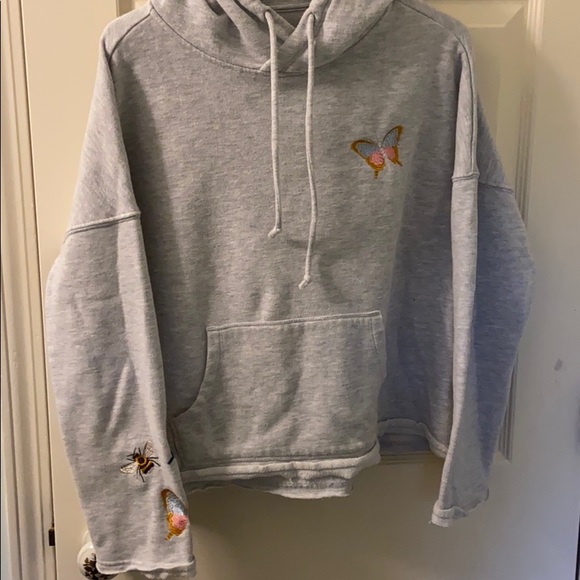 Betsey Johnson Tops - Betsey Johnson grey sweatshirt with hood
